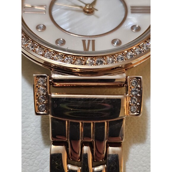 Anne Klein Women’s Rose Gold Watch Mother of Pearl Dial Crystal Bezel. Nvr Worn.